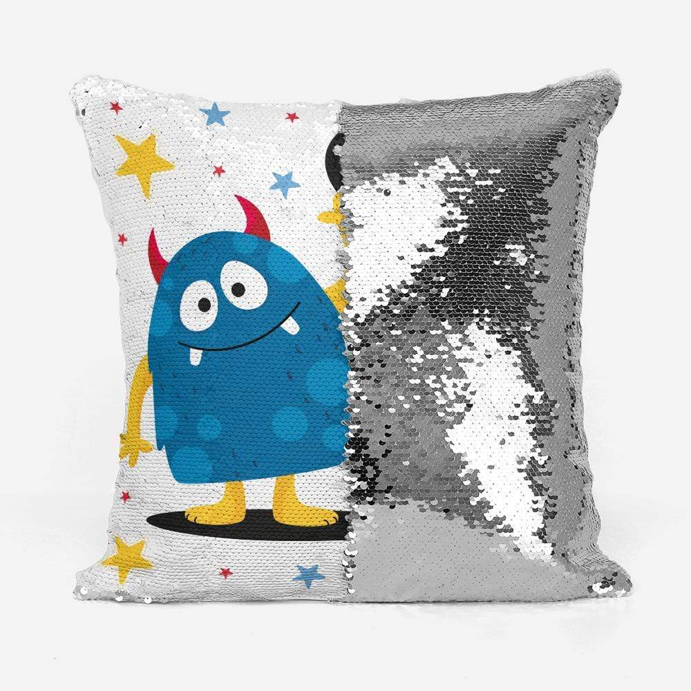 Personalised Little Monster Sequin Magic Cushion